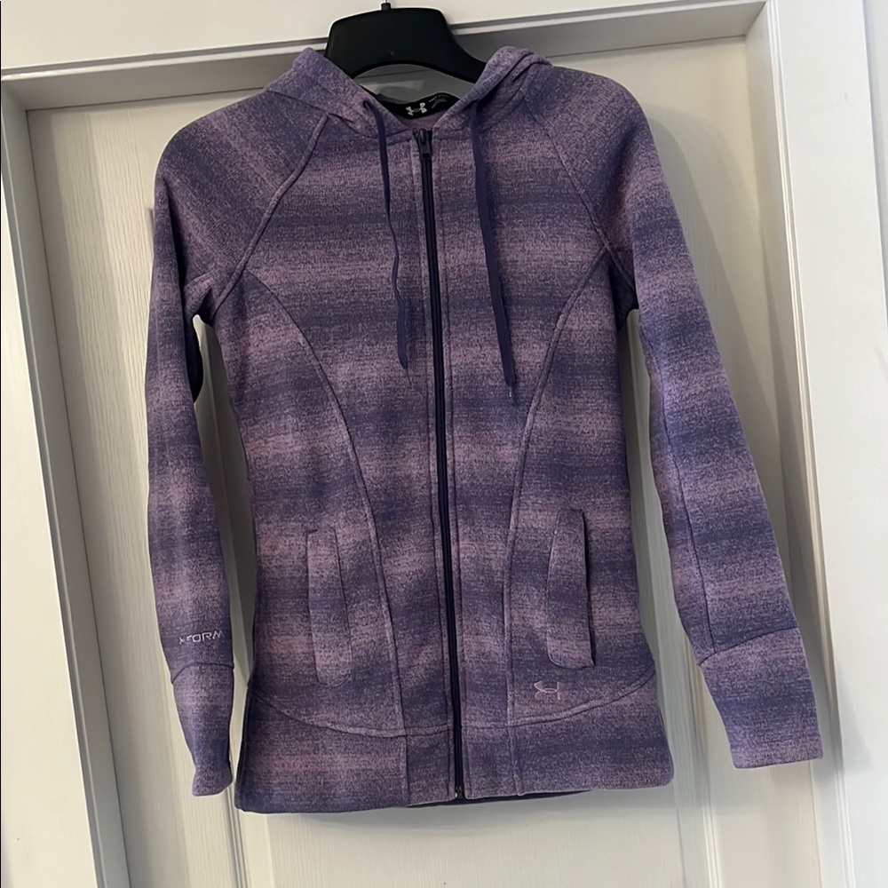 Purple Striped Zip-Up Hoodie